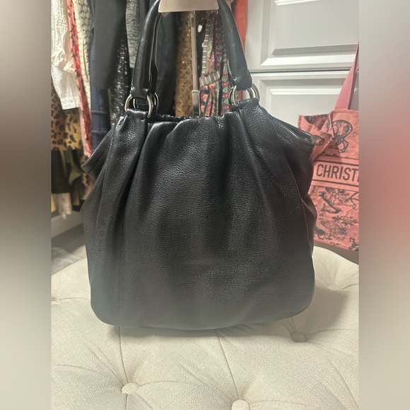 Prada Cervo Black Leather Hobo Bag with Dual Handles - Picture 3 of 14